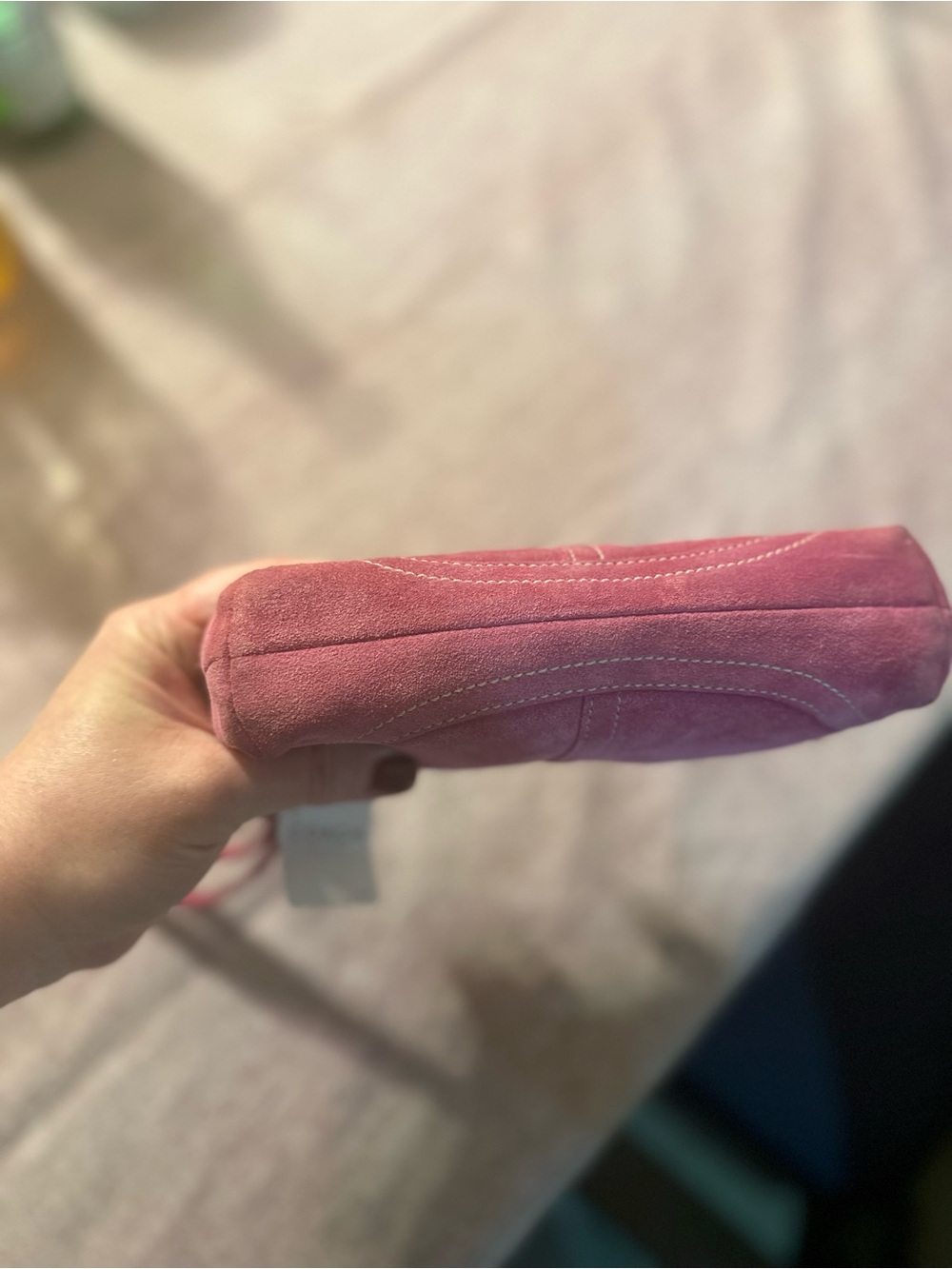 Coach Pink Suede Wristlet Clutch - Picture 3 of 8